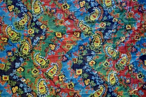Indigo Paisley Quilt French 19th Century