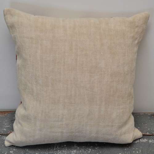 Madder Red Block Printed Cushion French 18th Century