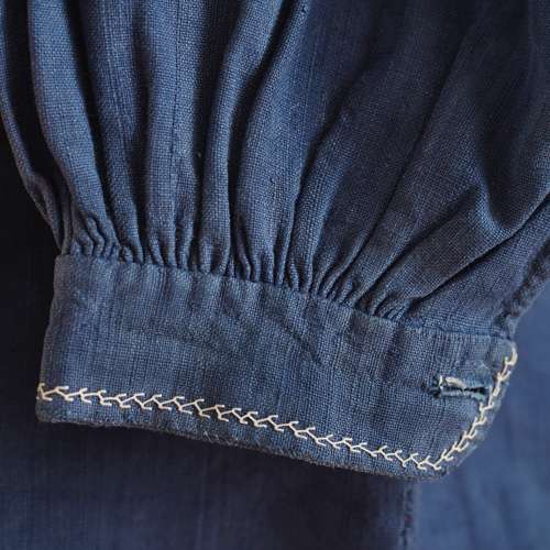 Blue Cotton Biaude Frencj Early 20th Century