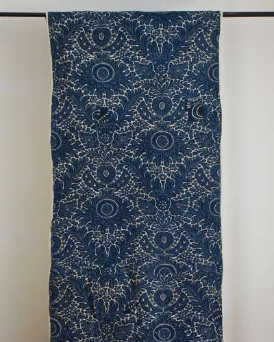 Toile de Rouen Indigo Resist Panel French 18th Century
