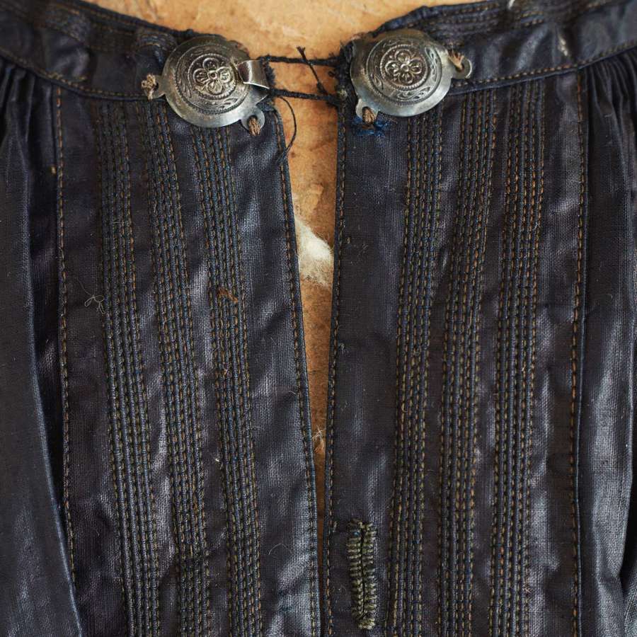 Glazed Indigo Biaude French Late 19th Century