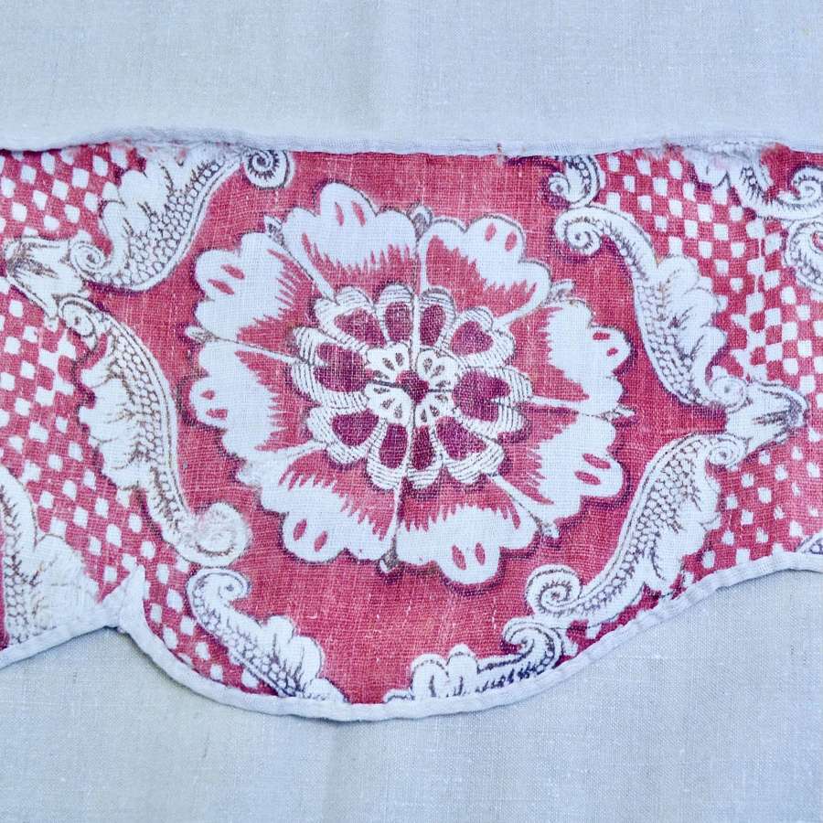 Blockprinted Pelmet Document French 18th Century