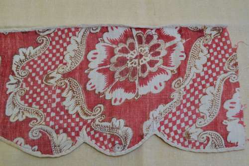 Blockprinted Pelmet Document French 18th Century