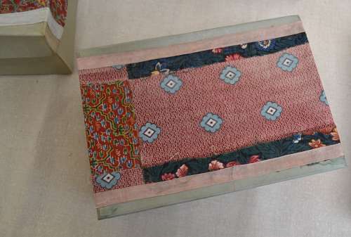 Textile Covered Boxes French Early 20th Century