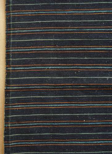 Indigo Stripe Droguet Textile French 19th Century