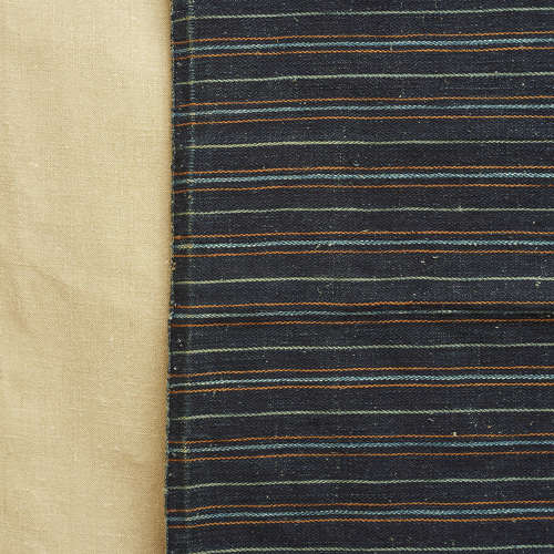Indigo Stripe Droguet Textile French 19th Century
