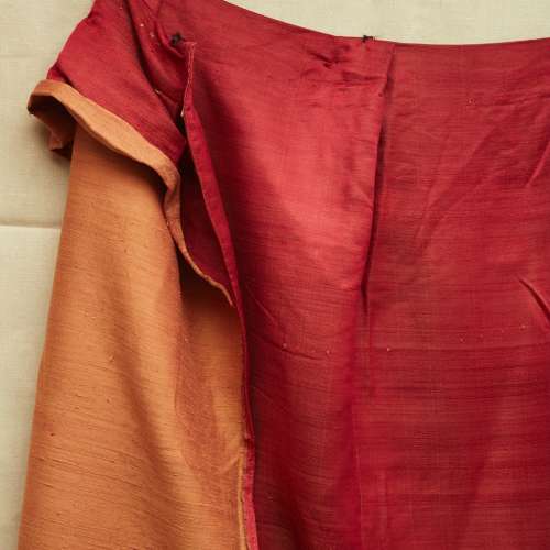 Red Silk Single Curtain French 19th Century