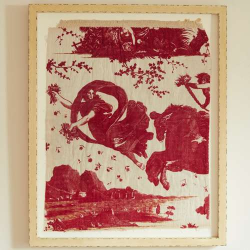 Framed Toile Textile French 18th Century