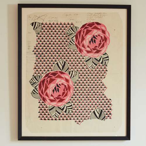 Textile Design Gouache on Paper French Early 20th Century