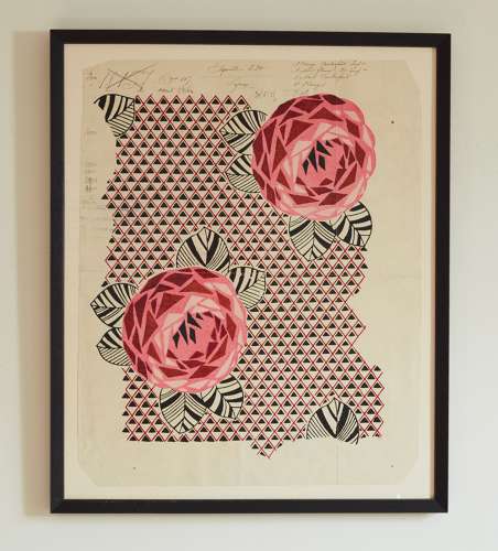 Textile Design Gouache on Paper French Early 20th Century