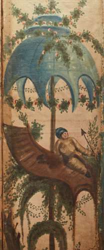 5 Fold Screen French Early 19th Century