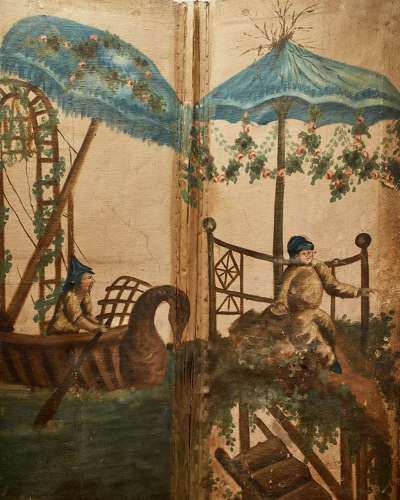 5 Fold Screen French Early 19th Century
