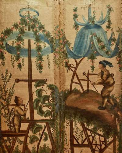 5 Fold Screen French Early 19th Century
