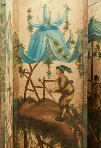 5 Fold Screen French Early 19th Century