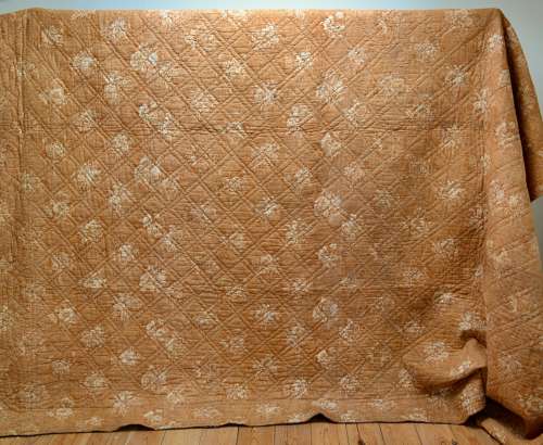 Floral Stripe Quilt French 19th Century