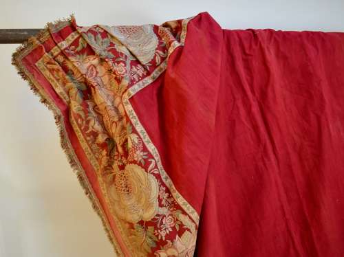 Pair of Turkey Red Curtains French 19th Century