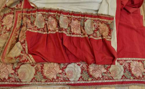 Pair of Turkey Red Curtains French 19th Century