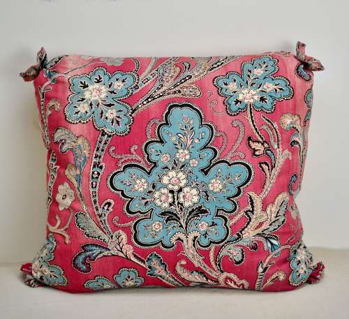 Large Scale Indienne Print Cushion French 19th Century