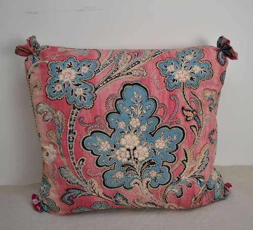 Large Scale Indienne Print Cushion French 19th Century