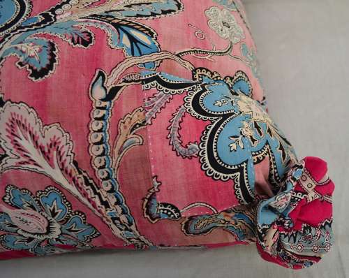 Large Scale Indienne Print Cushion French 19th Century
