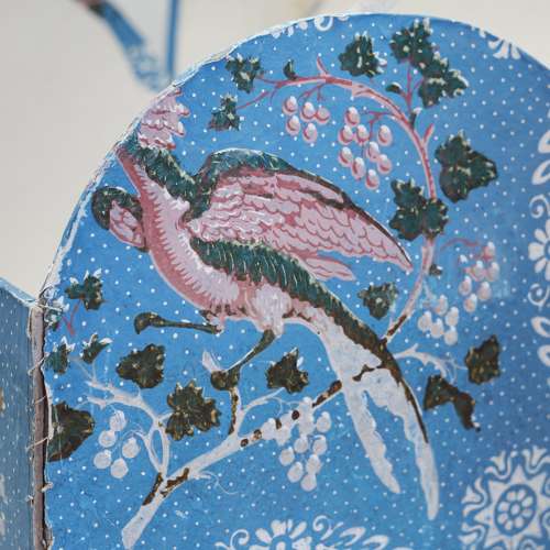 Blue Papier Peinte Domed Box French 19th century