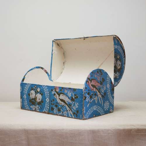 Blue Papier Peinte Domed Box French 19th century