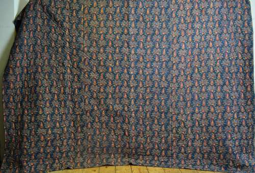 Indigo & Madder Red Boteh Quilt French 19th Century