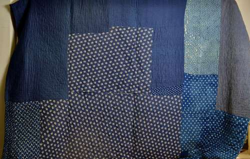 Indigo & Madder Red Boteh Quilt French 19th Century