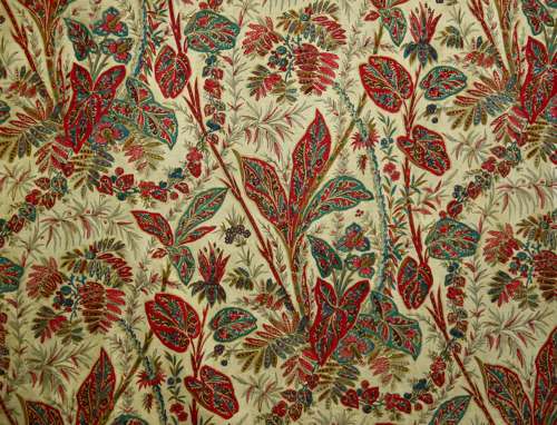 Indienne Cotton Panel French 19th Century
