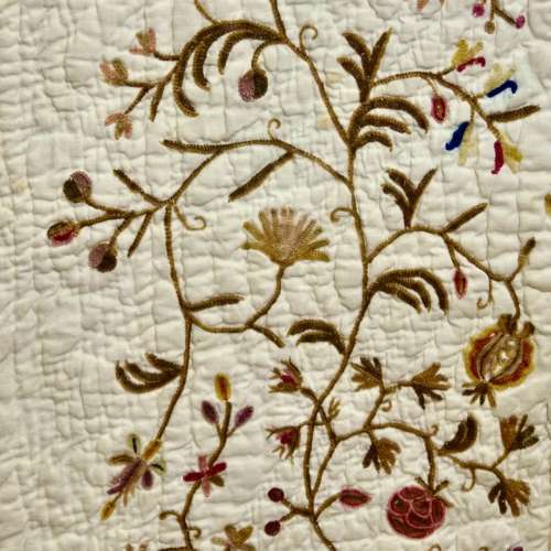 Wool Chain Stitched Quilt French 18th Century