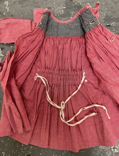 Red Dolls Dress French Early 20th Century