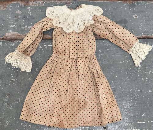 Dolls Spotty Cotton Dress French Early 20th century