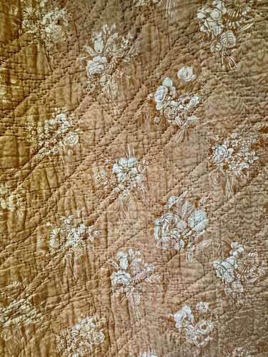 Floral Stripe Quilt French 19th Century