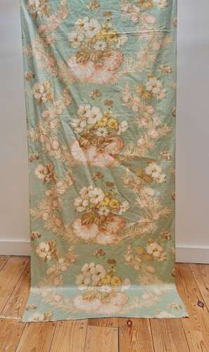 Flowers and Shells Chintz Length English 19th Century
