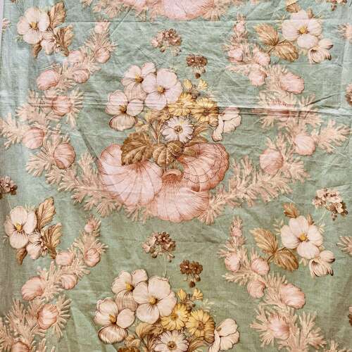 Flowers and Shells Chintz Length English 19th Century