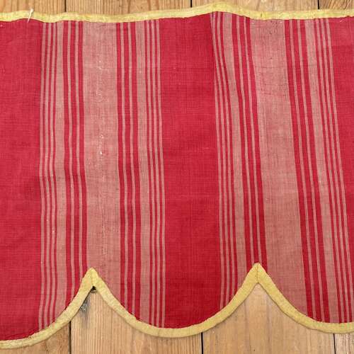 Set of 3 Red Striped Provençal Pelmets French 18th Century
