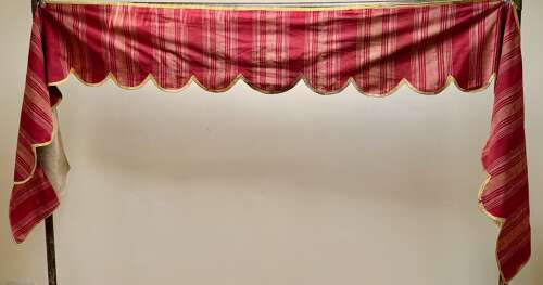 Set of 3 Red Striped Provençal Pelmets French 18th Century