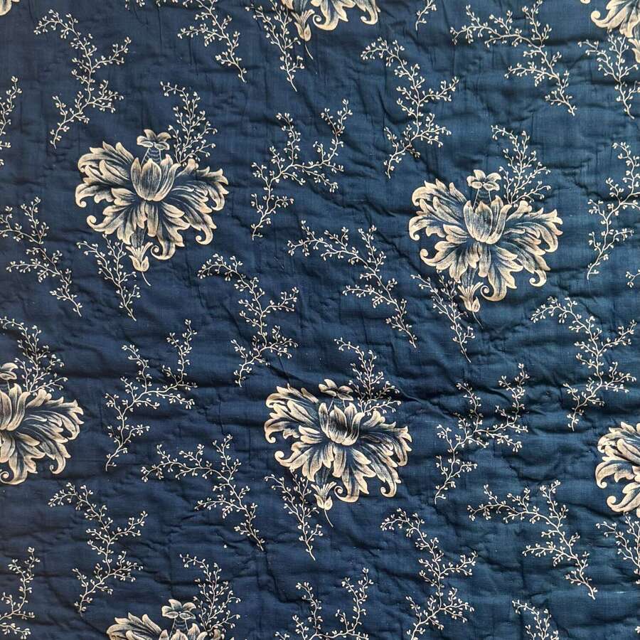 Small Indigo Resist Quilt French 19th Century