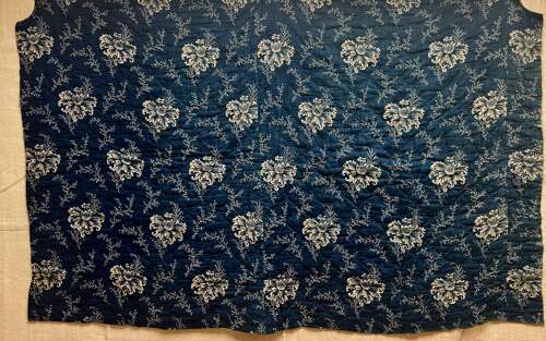 Small Indigo Resist Quilt French 19th Century