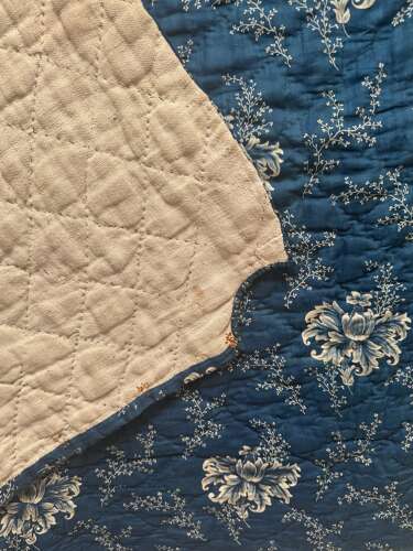 Small Indigo Resist Quilt French 19th Century