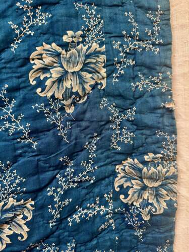 Small Indigo Resist Quilt French 19th Century