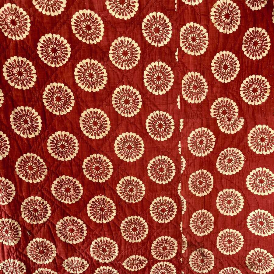 Empire Motifs Madder Quilt French 19th Century