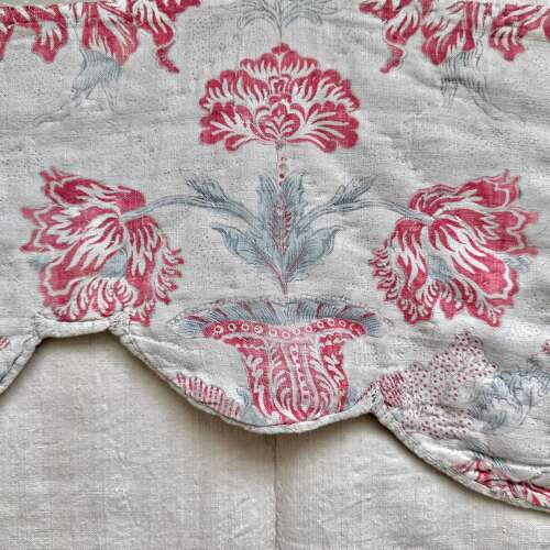 Tulips Block Printed Pelmet French 18th Century