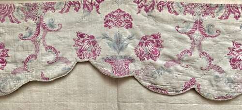 Tulips Block Printed Pelmet French 18th Century