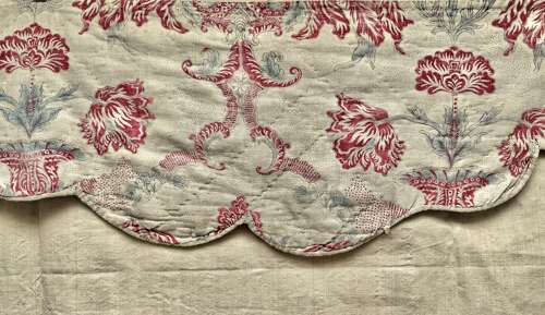 Tulips Block Printed Pelmet French 18th Century