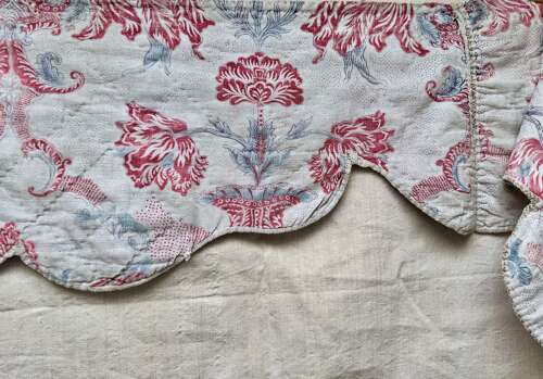 Tulips Block Printed Pelmet French 18th Century