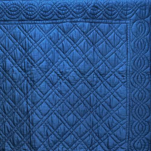 Blue Silk Quilt French 19th Century