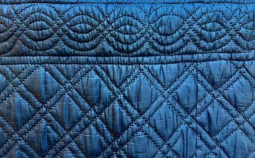 Blue Silk Quilt French 19th Century