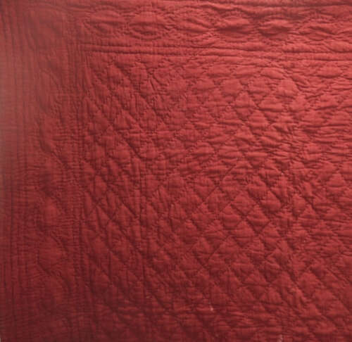 Burgundy Red Bourrette de Soie Quilt French 19th Century