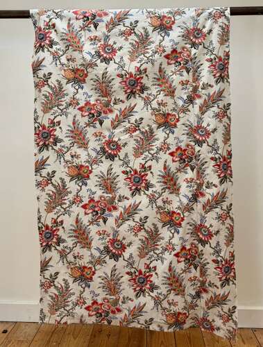 Passion Flowers Printed Cotton French 19th Century